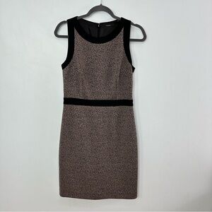 Tahari Luz Size 6 Tan & Black Animal Print Sleeveless Sheath Dress Career
